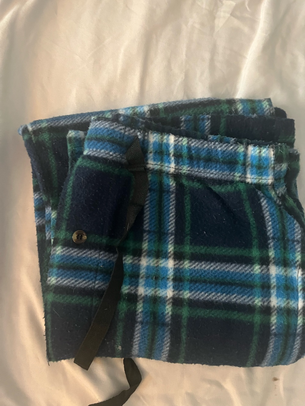 L.L. Bean Kids Plaid Pea Coat in Navy, Blue & Green